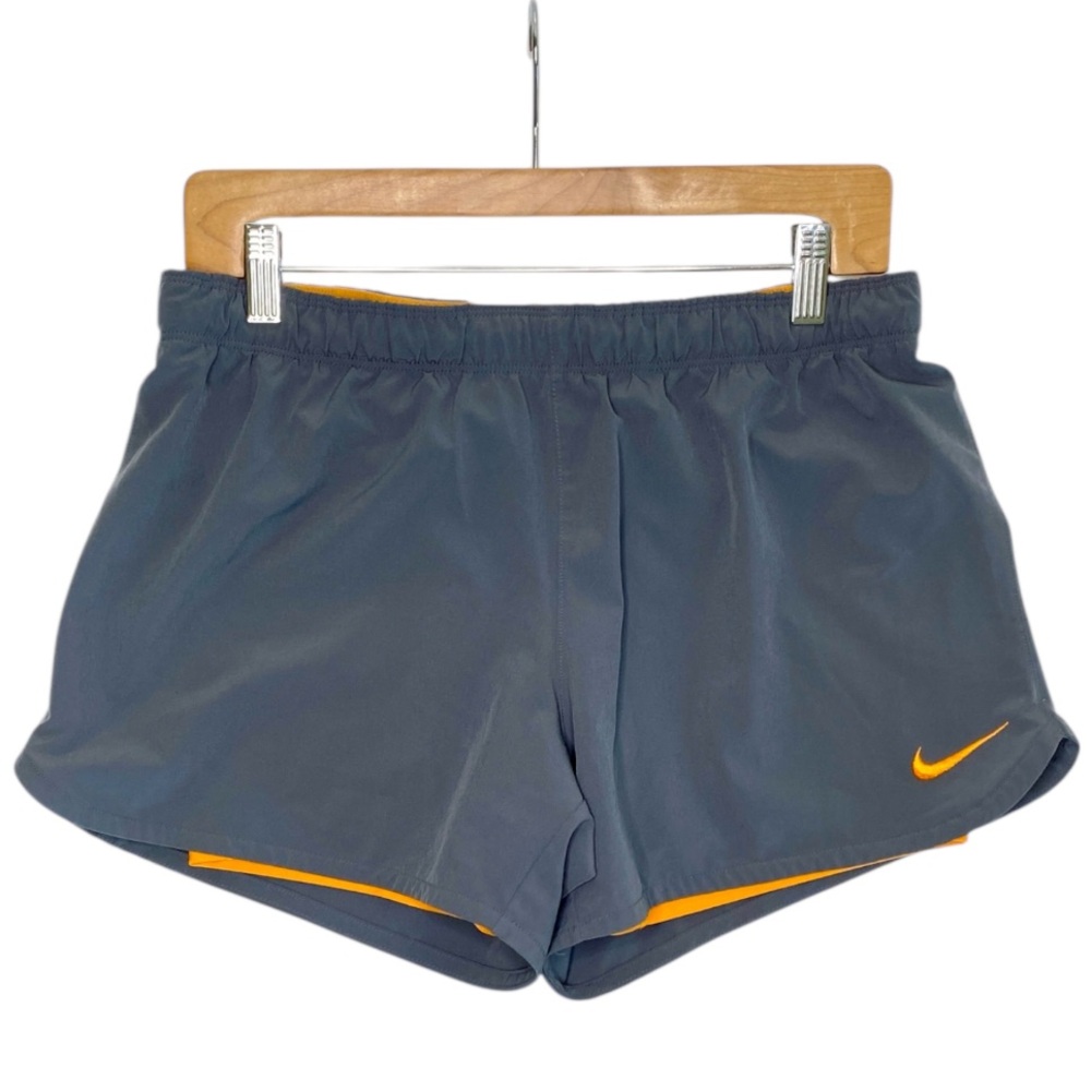 Nike Dri-Fit Women's Gray and Orange 🍊 Running Shorts | Medium